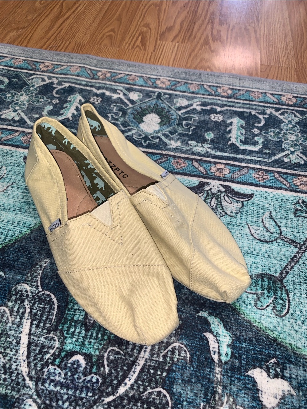 Czzptc toms style shoes cream new cloth leather
